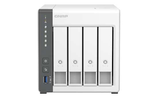 Picture of QNAP TS-433 NAS Tower ARM Cortex-A55 4 GB 0 TB QNAP QTS White