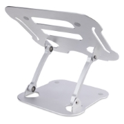Picture of StarTech.com Laptop Stand for Desk, Ergonomic Laptop Stand Adjustable Height, Aluminum, Portable, Supports up to 22lb (10kg), Foldable Laptop Holder for Desk - Angled Notebook Computer Riser/Lift