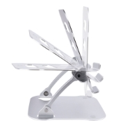 Picture of StarTech.com Laptop Stand for Desk, Ergonomic Laptop Stand Adjustable Height, Aluminum, Portable, Supports up to 22lb (10kg), Foldable Laptop Holder for Desk - Angled Notebook Computer Riser/Lift
