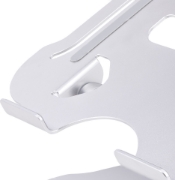 Picture of StarTech.com Laptop Stand for Desk, Ergonomic Laptop Stand Adjustable Height, Aluminum, Portable, Supports up to 22lb (10kg), Foldable Laptop Holder for Desk - Angled Notebook Computer Riser/Lift
