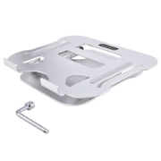 Picture of StarTech.com Laptop Stand for Desk, Ergonomic Laptop Stand Adjustable Height, Aluminum, Portable, Supports up to 22lb (10kg), Foldable Laptop Holder for Desk - Angled Notebook Computer Riser/Lift
