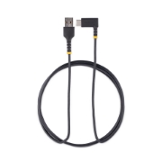 Picture of StarTech.com 6ft (2m) USB A to C Charging Cable Right Angle - Heavy Duty Fast Charge USB-C Cable - Black USB 2.0 A to Type-C - Rugged Aramid Fiber - 3A - USB Charging Cord
