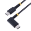 Picture of StarTech.com 3ft (1m) USB C Charging Cable Right Angle - 60W PD 3A - Heavy Duty Fast Charge USB-C Cable - Black USB 2.0 Type-C - Rugged Aramid Fiber - USB Charging Cord