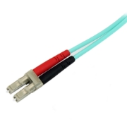Picture of StarTech.com 5m (16.4ft) LC/UPC to SC/UPC OM3 Multimode Fiber Optic Cable, Full Duplex 50/125µm Zipcord Fiber Cable, 100G, Low Insertion Loss, LSZH Fiber Jumper Cord