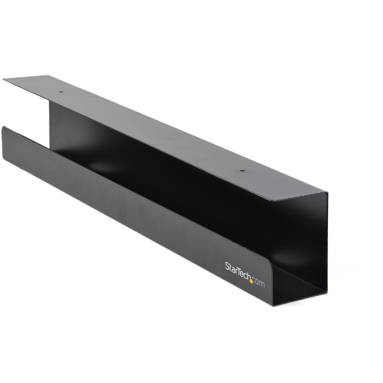 Picture of StarTech.com Under Desk Cable Management Tray - Office/Standing Desk Cable Tray Organizer - Desk/Table Mount Holder for Cords/Wire/Power Strip - Computer Cable Manager - 23-1/2"L x 4-1/2"D