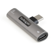 Picture of StarTech.com USB C Audio & Charge Adapter - USB-C Audio Adapter w/ USB-C Audio Headphone/Headset Port and 60W USB Type-C Power Delivery Pass-through Charger - For USB-C Phone/Tablet/Laptop