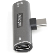Picture of StarTech.com USB C Audio & Charge Adapter - USB-C Audio Adapter w/ USB-C Audio Headphone/Headset Port and 60W USB Type-C Power Delivery Pass-through Charger - For USB-C Phone/Tablet/Laptop