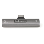 Picture of StarTech.com USB C Audio & Charge Adapter - USB-C Audio Adapter w/ USB-C Audio Headphone/Headset Port and 60W USB Type-C Power Delivery Pass-through Charger - For USB-C Phone/Tablet/Laptop