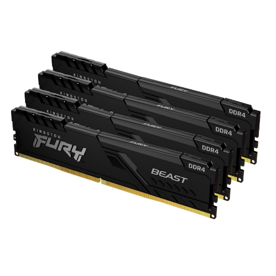 Picture of Kingston Technology FURY Beast 32GB 3200MT/s DDR4 CL16 DIMM (Kit of 4) Black