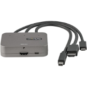 Picture of StarTech.com 3-in-1 Multiport to HDMI Adapter - 4K 60Hz USB-C, HDMI or Mini DisplayPort to HDMI Converter for Conference Room - Digital AV Video Adapter to Connect HDMI Monitor/Display