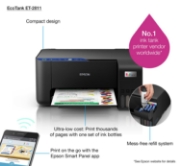 Picture of Epson EcoTank ET-2811 Inkjet A4 5760 x 1440 DPI 33 ppm Wi-Fi