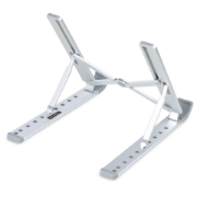 Picture of StarTech.com Foldable Laptop Riser Stand, Portable Height Adjustable Ergonomic Laptop Stand, Ventilated Aluminum Frame Supports 22lb (10Kg), Tilt/Raised/Angled Laptop/Tablet Stand, Collapsible Design