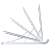 Picture of StarTech.com Foldable Laptop Riser Stand, Portable Height Adjustable Ergonomic Laptop Stand, Ventilated Aluminum Frame Supports 22lb (10Kg), Tilt/Raised/Angled Laptop/Tablet Stand, Collapsible Design