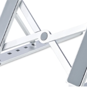 Picture of StarTech.com Foldable Laptop Riser Stand, Portable Height Adjustable Ergonomic Laptop Stand, Ventilated Aluminum Frame Supports 22lb (10Kg), Tilt/Raised/Angled Laptop/Tablet Stand, Collapsible Design