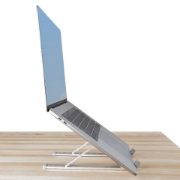 Picture of StarTech.com Foldable Laptop Riser Stand, Portable Height Adjustable Ergonomic Laptop Stand, Ventilated Aluminum Frame Supports 22lb (10Kg), Tilt/Raised/Angled Laptop/Tablet Stand, Collapsible Design