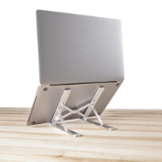 Picture of StarTech.com Foldable Laptop Riser Stand, Portable Height Adjustable Ergonomic Laptop Stand, Ventilated Aluminum Frame Supports 22lb (10Kg), Tilt/Raised/Angled Laptop/Tablet Stand, Collapsible Design