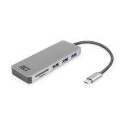 Picture of ACT USB-C hub 3.0, 3x USB-A, card reader, PD pass-through