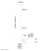 Picture of Neomounts FPMA-C050BLACK Monitor/TV mount ceiling 10-30" - h 60-85 cm