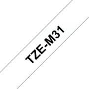 Picture of Brother TZE-M31 label-making tape Black on transparent
