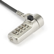 Picture of StarTech.com 6.5ft (2m) Laptop Cable Lock - 4-Digit Combination Laptop/Desktop Security Cable Lock for Wedge Slot Computers - Anti-Theft Vinyl-Coated Steel Combo Cable Lock - Portable