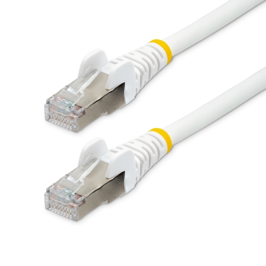 Picture of StarTech.com 1m CAT6a Ethernet Cable - White - Low Smoke Zero Halogen (LSZH) - 10GbE 500MHz 100W PoE++ Snagless RJ-45 w/Strain Reliefs S/FTP Network Patch Cord