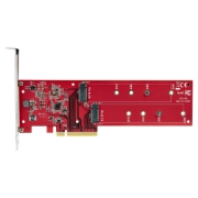 Picture of StarTech.com Dual M.2 PCIe SSD Adapter Card, PCIe x8 / x16 to Dual NVMe or AHCI M.2 SSDs, PCI Express 4.0, 7.8GBps/Drive, Bifurcation Required - Windows/Linux Compatible