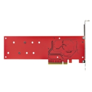 Picture of StarTech.com Dual M.2 PCIe SSD Adapter Card, PCIe x8 / x16 to Dual NVMe or AHCI M.2 SSDs, PCI Express 4.0, 7.8GBps/Drive, Bifurcation Required - Windows/Linux Compatible