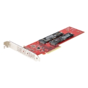 Picture of StarTech.com Dual M.2 PCIe SSD Adapter Card, PCIe x8 / x16 to Dual NVMe or AHCI M.2 SSDs, PCI Express 4.0, 7.8GBps/Drive, Bifurcation Required - Windows/Linux Compatible
