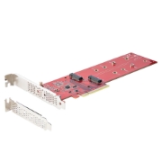 Picture of StarTech.com Dual M.2 PCIe SSD Adapter Card, PCIe x8 / x16 to Dual NVMe or AHCI M.2 SSDs, PCI Express 4.0, 7.8GBps/Drive, Bifurcation Required - Windows/Linux Compatible