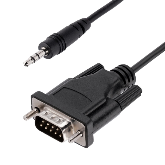 Picture of StarTech.com 3ft (1m) DB9 to 3.5mm Serial Cable for Serial Device Configuration, RS232 DB9 Male to 3.5mm Cable Used for Calibrating Projectors, Digital Signage, TVs via Audio Jack