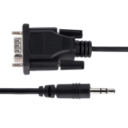 Picture of StarTech.com 3ft (1m) DB9 to 3.5mm Serial Cable for Serial Device Configuration, RS232 DB9 Male to 3.5mm Cable Used for Calibrating Projectors, Digital Signage, TVs via Audio Jack