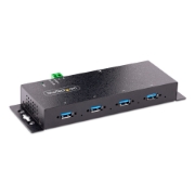 Picture of StarTech.com 4-Port Industrial USB 3.0 5Gbps Hub - Rugged USB Hub w/ ESD and Surge Protection - DIN/Wall/Desk Mountable USB-A Hub - USB Expander w/Locking Ports, Heavy Duty