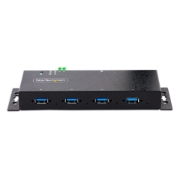 Picture of StarTech.com 4-Port Industrial USB 3.0 5Gbps Hub - Rugged USB Hub w/ ESD and Surge Protection - DIN/Wall/Desk Mountable USB-A Hub - USB Expander w/Locking Ports, Heavy Duty