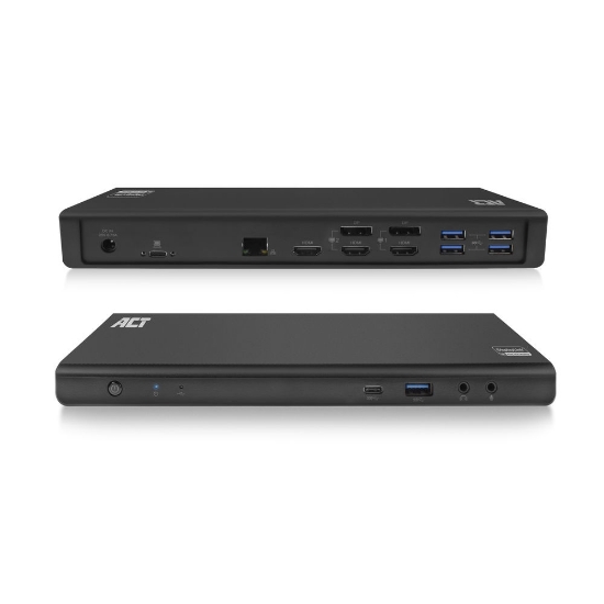Picture of ACT USB-C Docking Station 4K, for 2 or 3 HDMI/DisplayPort monitors, DisplayLink
