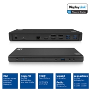 Picture of ACT USB-C Docking Station 4K, for 2 or 3 HDMI/DisplayPort monitors, DisplayLink