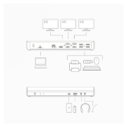 Picture of ACT USB-C Docking Station 4K, for 2 or 3 HDMI/DisplayPort monitors, DisplayLink