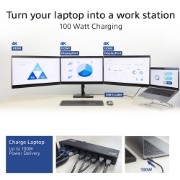 Picture of ACT USB-C Docking Station 4K, for 2 or 3 HDMI/DisplayPort monitors, DisplayLink