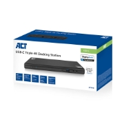Picture of ACT USB-C Docking Station 4K, for 2 or 3 HDMI/DisplayPort monitors, DisplayLink