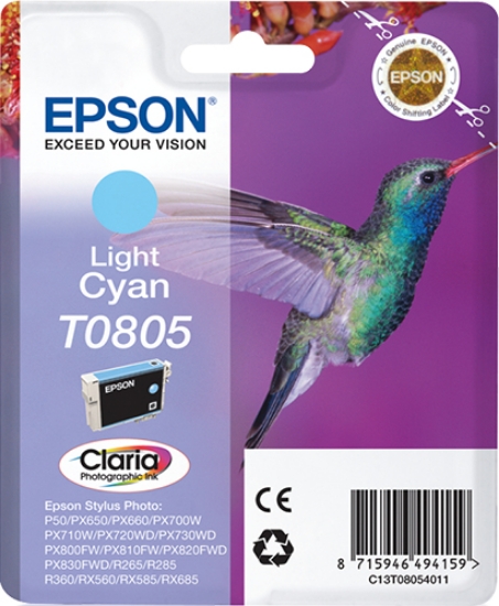 Picture of Epson Hummingbird Singlepack Light Cyan T0805 Claria Photographic Ink