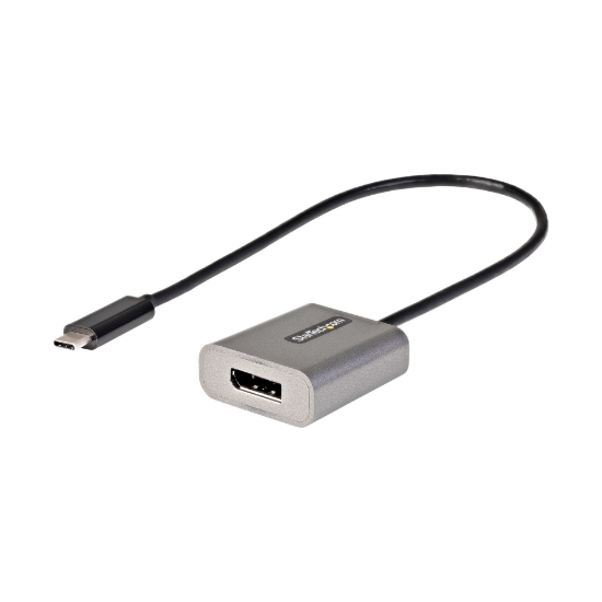 Picture of StarTech.com USB C to DisplayPort Adapter - 8K/4K 60Hz USB-C to DisplayPort 1.4 Adapter Dongle - USB Type-C to DP Monitor Video Converter - Works w/Thunderbolt 3 - w/12" Long Attached Cable