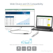 Picture of StarTech.com USB C to DisplayPort Adapter - 8K/4K 60Hz USB-C to DisplayPort 1.4 Adapter Dongle - USB Type-C to DP Monitor Video Converter - Works w/Thunderbolt 3 - w/12" Long Attached Cable