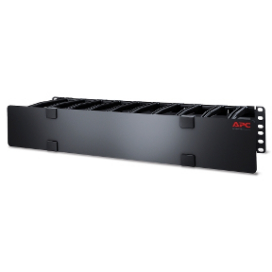 Picture of APC NetShelter Cable Management, Horizontal Cable Manager, 2U, with Cable Tie, Single Side with Cover, 482 x 89 x 165 mm