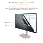 Picture of StarTech.com Monitor Privacy Screen for 23" Display - Computer Screen Security Filter - Blue Light Reducing Screen Protector Film - 16:9 Widescreen - Matte/Glossy - +/-30 Degree