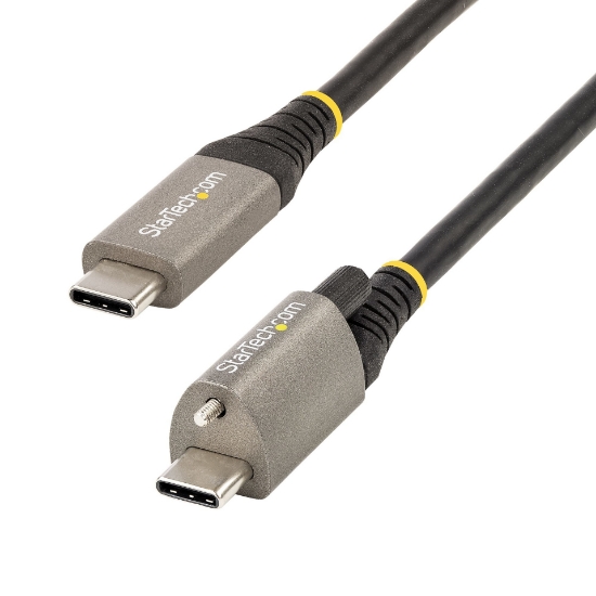Picture of StarTech.com 3ft (1m) Top Screw Locking USB C Cable 10Gbps - USB 3.1/3.2 Gen 2 Type-C Cable - 100W (5A) Power Delivery Charging, DP Alt Mode - Single Screw Lock, USB-C Cord Charge/Sync