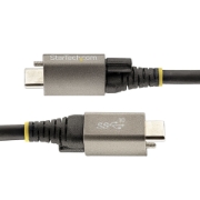 Picture of StarTech.com 3ft (1m) Top Screw Locking USB C Cable 10Gbps - USB 3.1/3.2 Gen 2 Type-C Cable - 100W (5A) Power Delivery Charging, DP Alt Mode - Single Screw Lock, USB-C Cord Charge/Sync