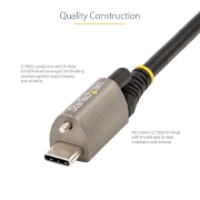 Picture of StarTech.com 3ft (1m) Top Screw Locking USB C Cable 10Gbps - USB 3.1/3.2 Gen 2 Type-C Cable - 100W (5A) Power Delivery Charging, DP Alt Mode - Single Screw Lock, USB-C Cord Charge/Sync