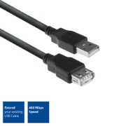 Picture of ACT USB 2.0 extension cable A male - A female 1.8 meters, Zip Bag