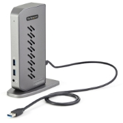 Picture of StarTech.com USB-C USB-A Dock - Hybrid Universal USB 3.0 Docking Station for USB-C or USB-A Laptop - Dual Monitor 4K 60Hz HDMI/DisplayPort - 6x USB-A, GbE - USB 3.1 Gen 1 - Windows/Mac