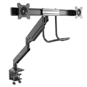 Picture of StarTech.com Desk Mount Dual Monitor Arm - Ergonomic Dual Monitor VESA Mount 32" (17.6lb) Displays - Crossbar Handle for Synchronized Full Motion - Height Adjustable - C-Clamp/Grommet