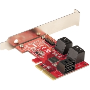 Picture of StarTech.com SATA PCIe Card - 6 Port PCIe SATA Expansion Card - 6Gbps - Low/Full Profile - Stacked SATA Connectors - ASM1166 Non-Raid - PCI Express to SATA Converter